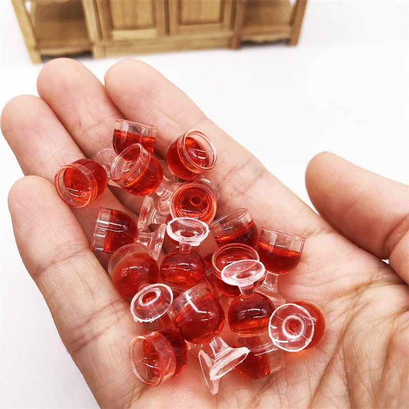 5pcs Red Wine Glass Cocktail Play 1 12 Mini Dollhouse Furniture Pocket Mini Kitc