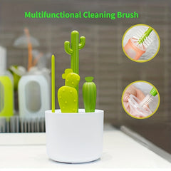 4pcs Cactus Cleaning Brush Set Cup Straw Baby Bottle Pacifier Brush