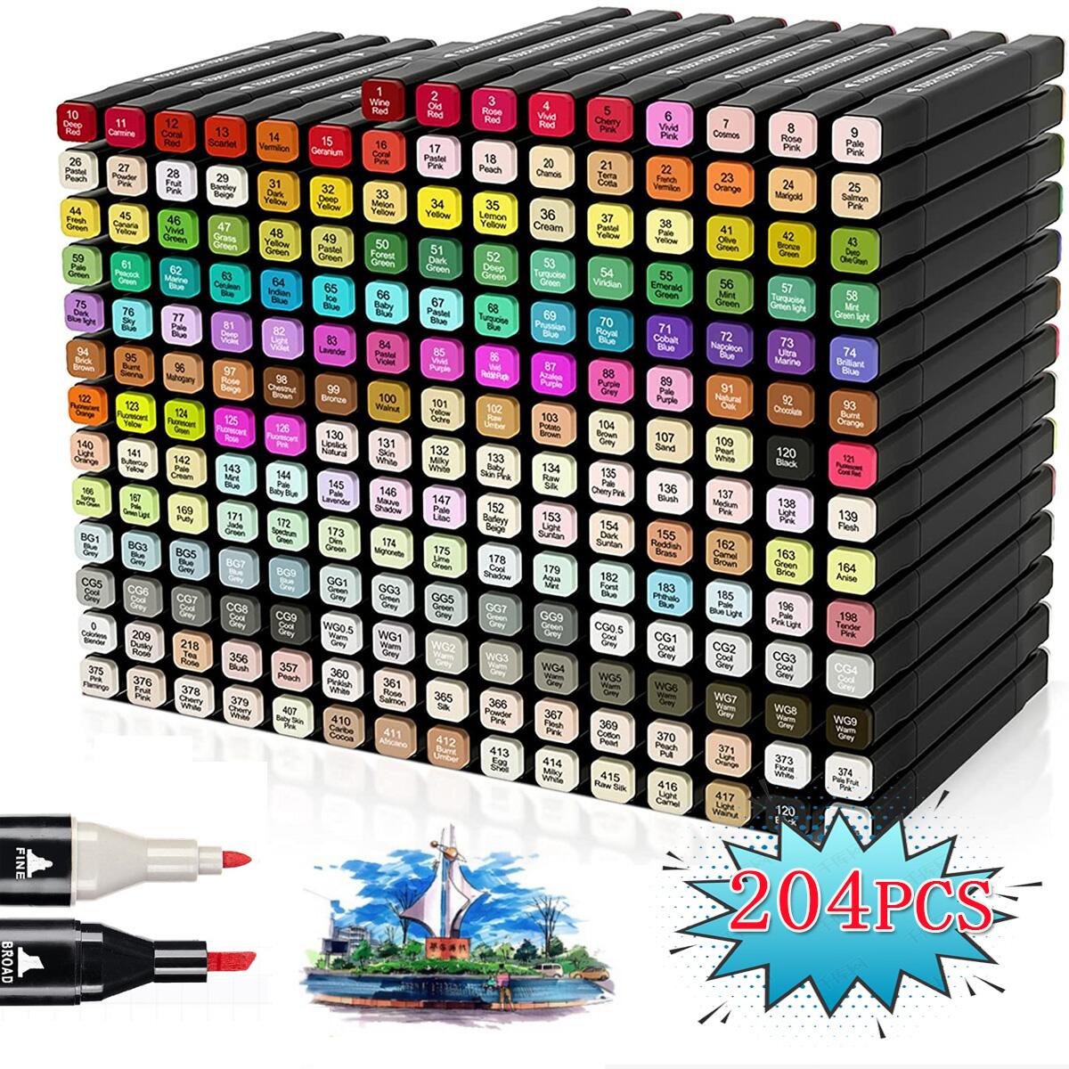 12 262pcs Brush Art Marker Set Double Tipped Sketch Marker