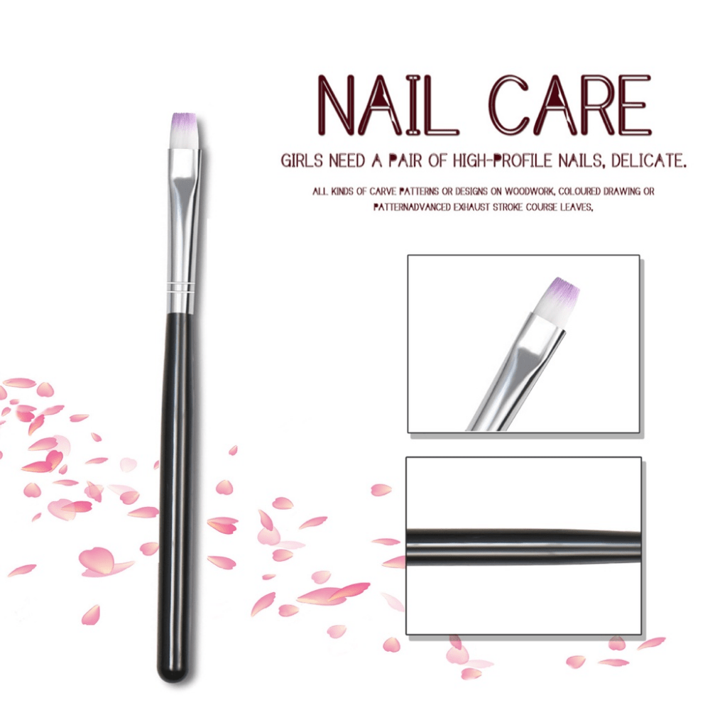 3PCS Nail Art Brush Set Drawing Pen Short Thick Lines Flat Head Phototherapy