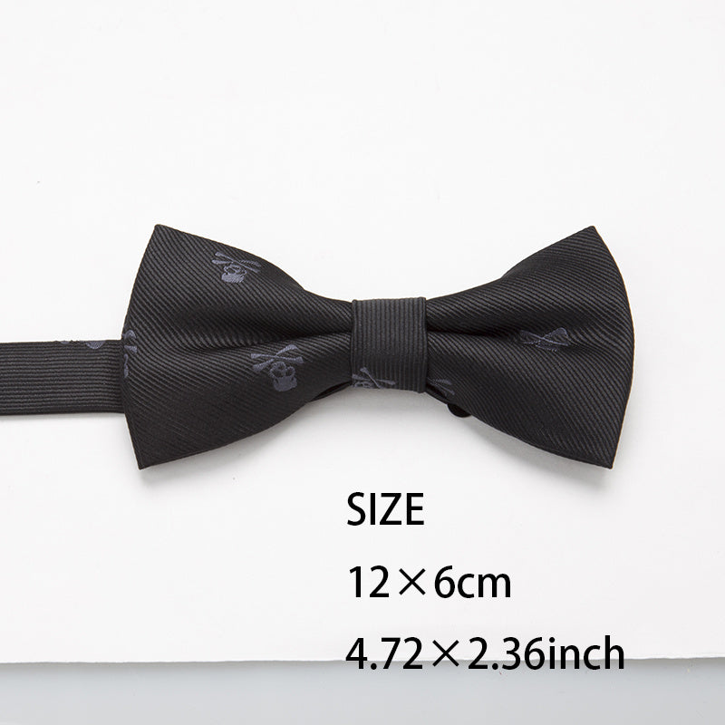 3pcs Skeleton Pattern Bow Tie Necktie Set for Party Wedding