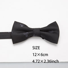 3pcs Skeleton Pattern Bow Tie Necktie Set for Party Wedding