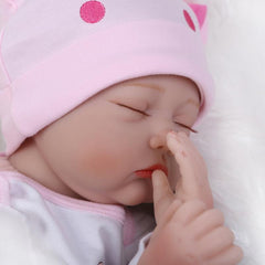 22" Sleeping Reborn Baby Doll Silicone Newborn Girls Bedtime Toys Girls Gift