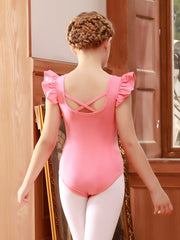 Girl's Bow One Piece Gymnastics Tights High Stretch