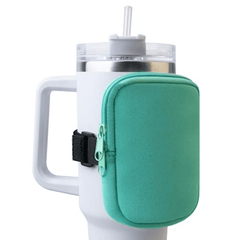 Portable Water Bottle Bag Mini Solid Square Card Case Zipper Travel Accessories