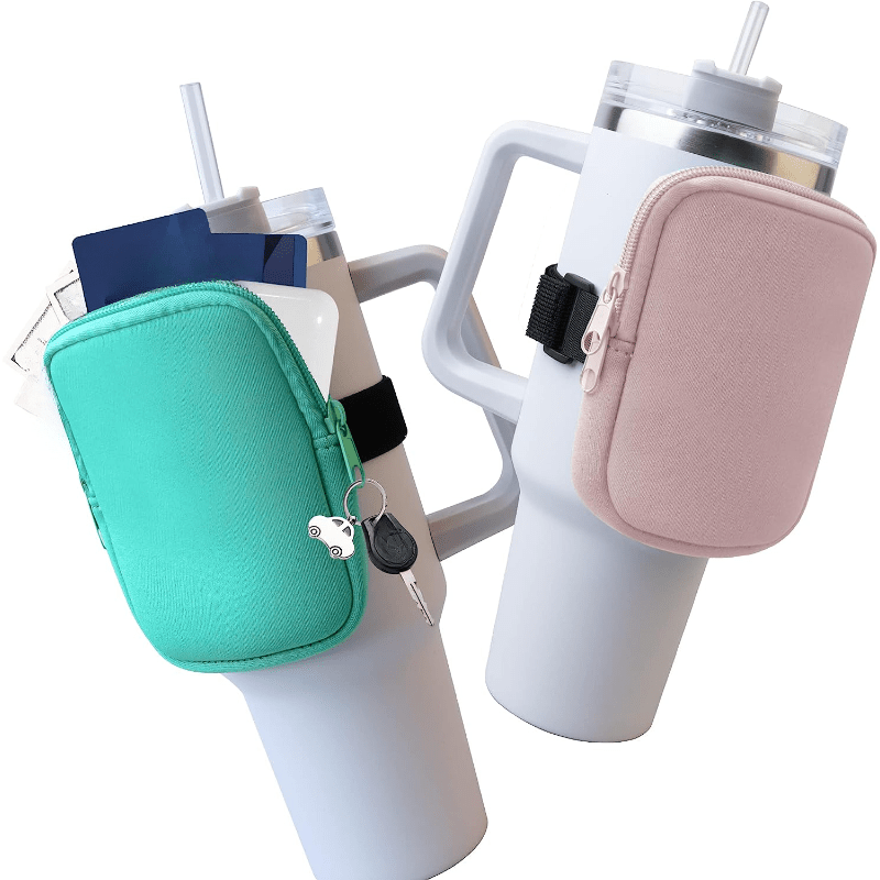 Portable Water Bottle Bag Mini Solid Square Card Case Zipper Travel Accessories