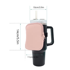 Portable Water Bottle Bag Mini Solid Square Card Case Zipper Travel Accessories