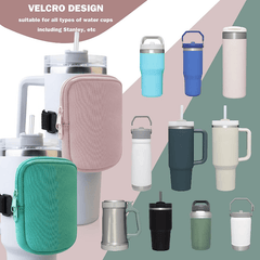Portable Water Bottle Bag Mini Solid Square Card Case Zipper Travel Accessories