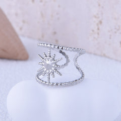 Girl's Stainless Steel Opening Ring Sun Retro Titanium Steel Ring