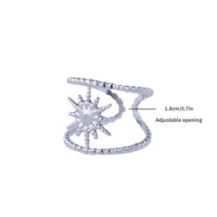 Girl's Stainless Steel Opening Ring Sun Retro Titanium Steel Ring