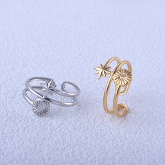 Sun Star Decor Stainless Steel Adjustable Finger Ring for Girls