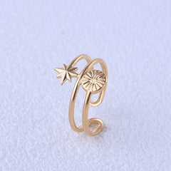 Sun Star Decor Stainless Steel Adjustable Finger Ring for Girls