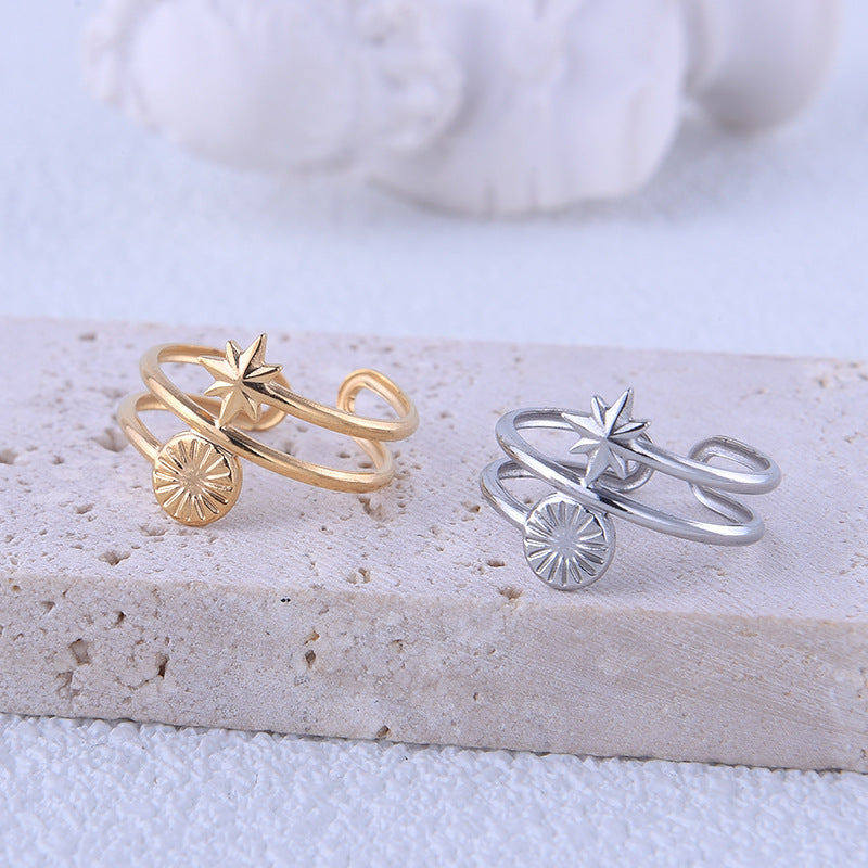 Sun Star Decor Stainless Steel Adjustable Finger Ring for Girls