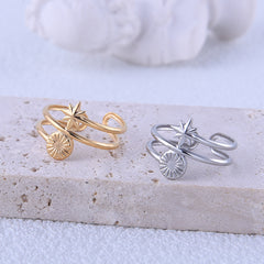 Sun Star Decor Stainless Steel Adjustable Finger Ring for Girls