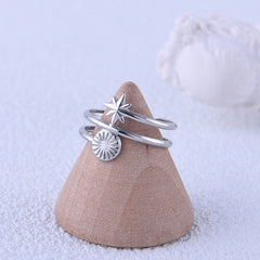 Sun Star Decor Stainless Steel Adjustable Finger Ring for Girls