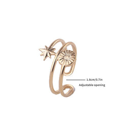 Sun Star Decor Stainless Steel Adjustable Finger Ring for Girls