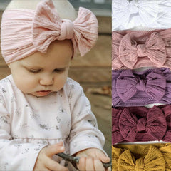 Baby Girls Bows Headband Newborn Turban Hairband Toddlers HeadWrap Accessory
