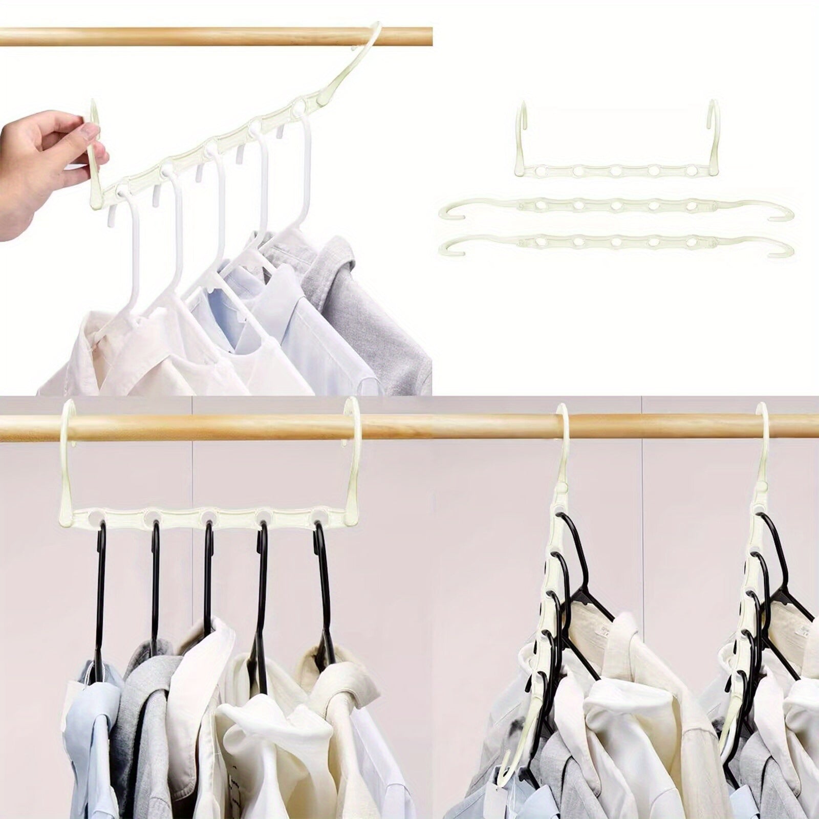 6pcs Magic Hangers Closet Space Saver Hanger Organizer Sturdy Plastic