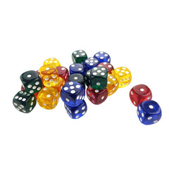 6pcs Acrylic Yellow Green Red Dice Set 16mm Dot Dice Four Tone Six Panel D6 Club