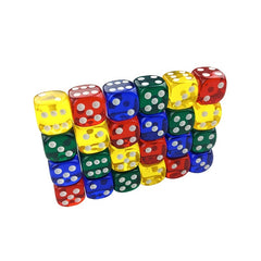 6pcs Acrylic Yellow Green Red Dice Set 16mm Dot Dice Four Tone Six Panel D6 Club