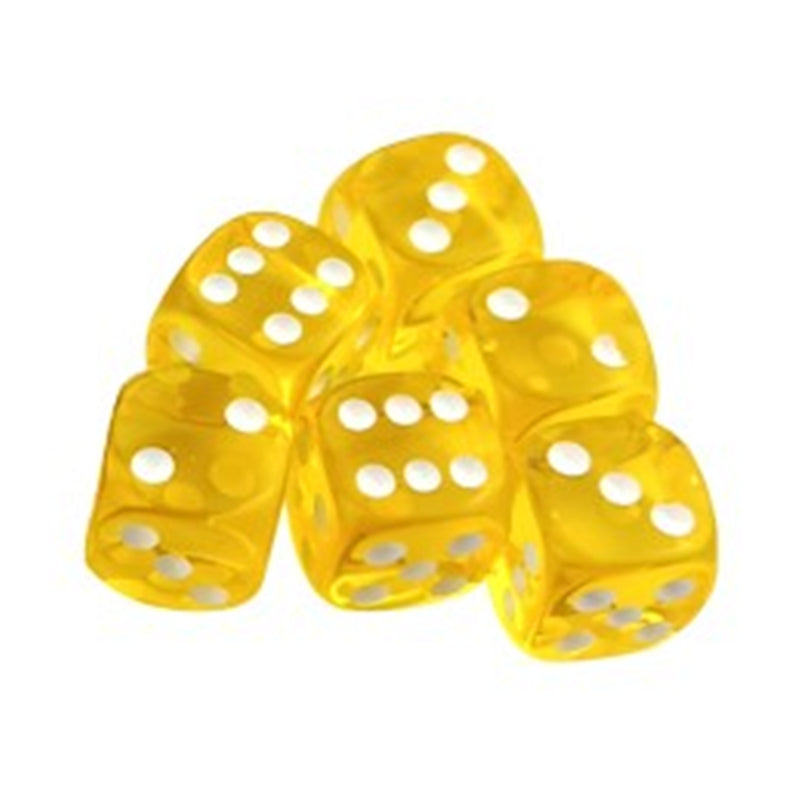 6pcs Acrylic Yellow Green Red Dice Set 16mm Dot Dice Four Tone Six Panel D6 Club