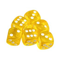 6pcs Acrylic Yellow Green Red Dice Set 16mm Dot Dice Four Tone Six Panel D6 Club