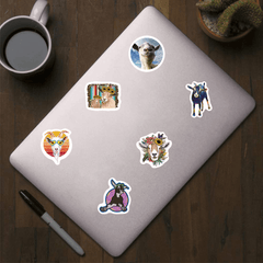 500pcs Goat Stickers 2.54cm Cartoon Decals Pack Animals Graffiti Vinyl Stickers