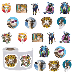 500pcs Goat Stickers 2.54cm Cartoon Decals Pack Animals Graffiti Vinyl Stickers