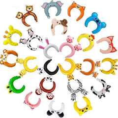 12pcs Inflatable Animal Headband Balloons Jungle Theme Birthday Party Supplies