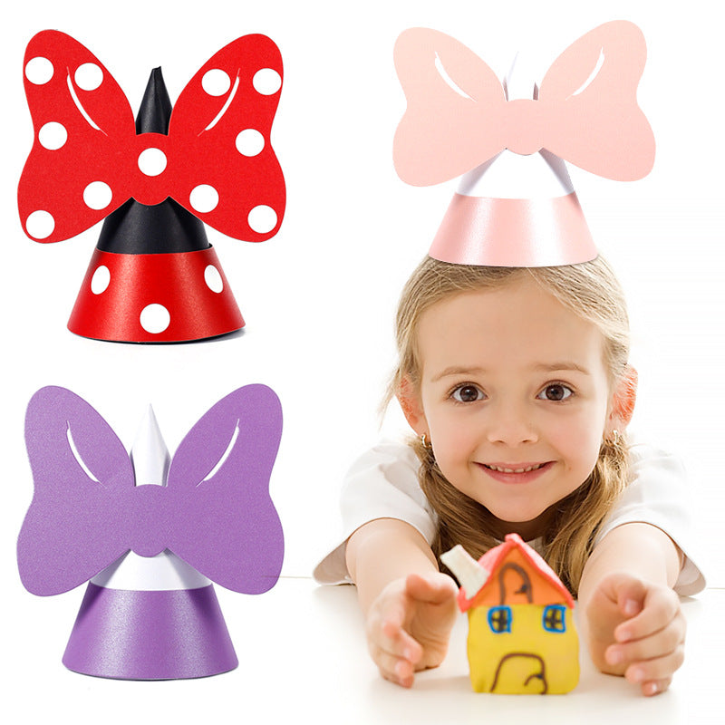 Bowknot Kids Paper Hat - Birthday Party Essential, Cute Cartoon Design