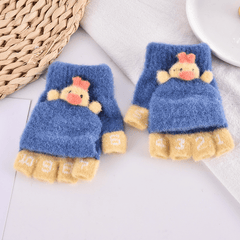 Kids Knitted Half Finger Flap Gloves For Baby