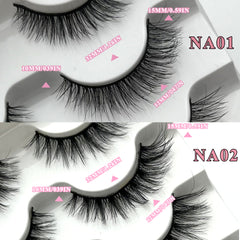 Mikiwi Natural Long Cat Eye Lashes Wispy Fluffy 3D Faux Mink