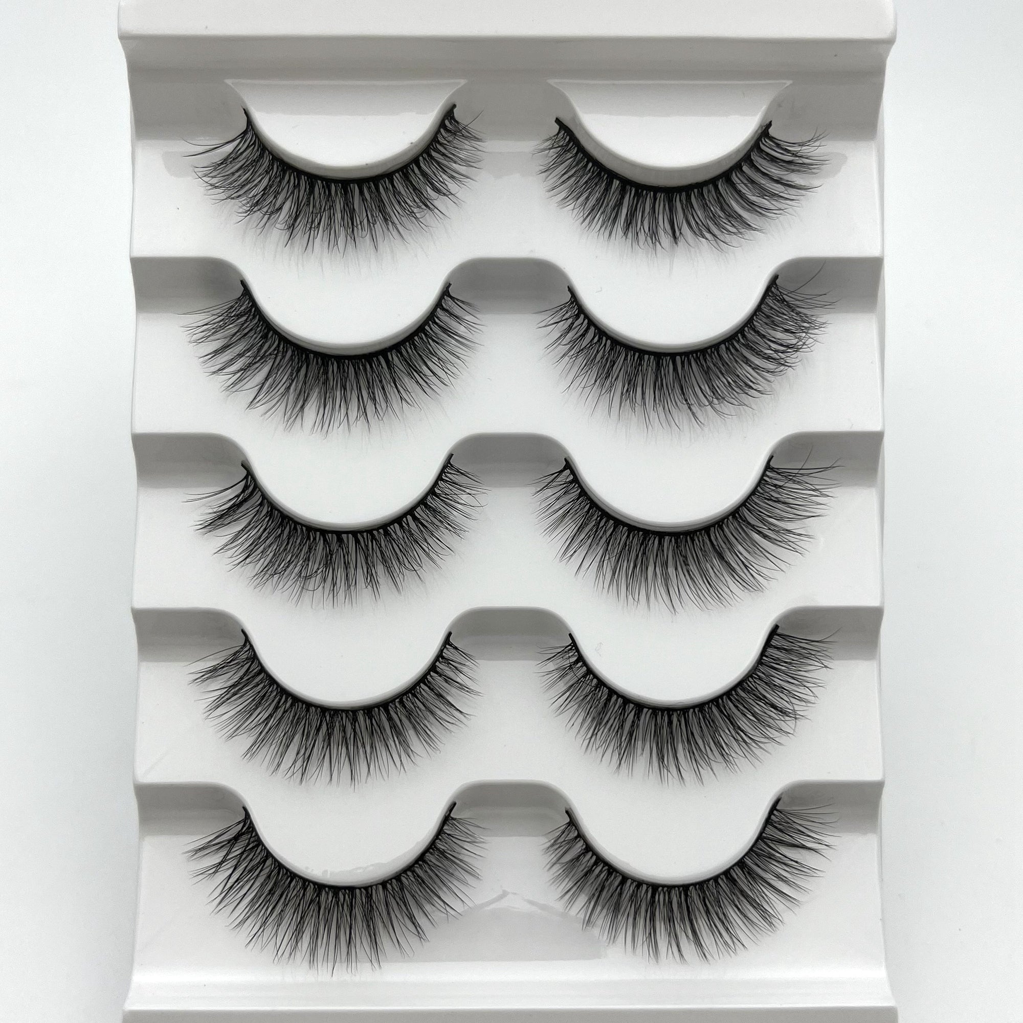 Mikiwi Natural Long Cat Eye Lashes Wispy Fluffy 3D Faux Mink