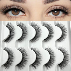 Mikiwi Natural Long Cat Eye Lashes Wispy Fluffy 3D Faux Mink