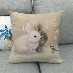 Linen Christmas Cushion Cover Xmas Decorations Without Pillow 45x45cm