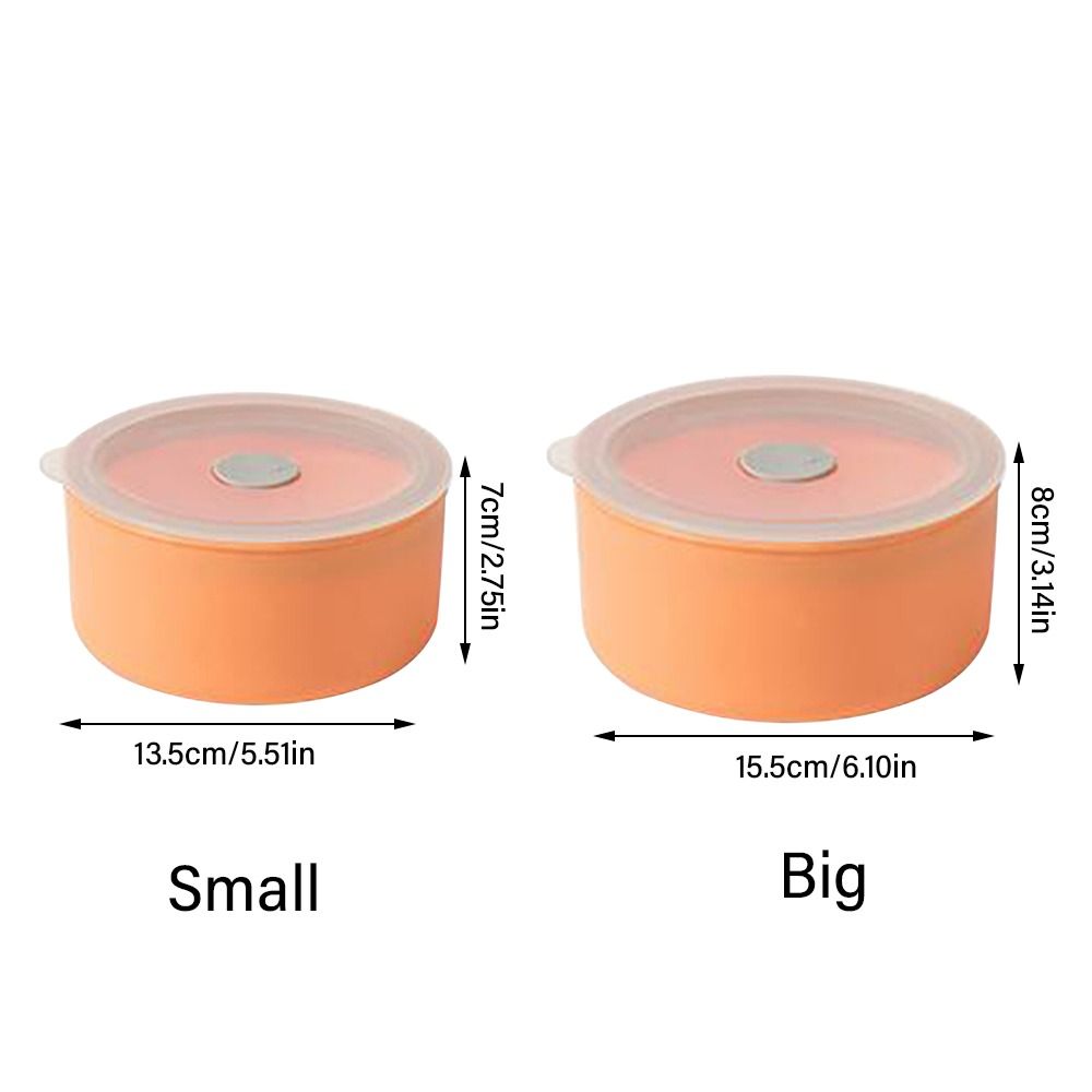 1pc Silicone Fresh Keeping Bowl Microwave Heating Lunch Container