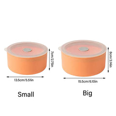 1pc Silicone Fresh Keeping Bowl Microwave Heating Lunch Container