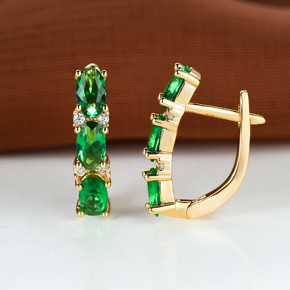Green Stone Women's Earring Drop Dangle Earrings Gift