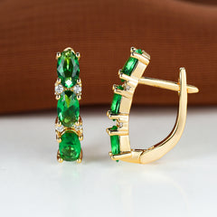 Green Stone Women's Earring Drop Dangle Earrings Gift