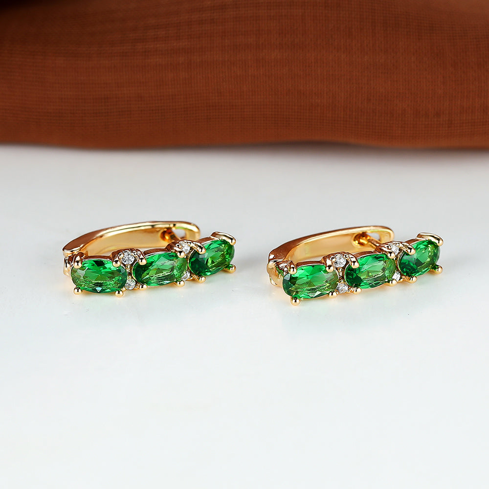 Green Stone Women's Earring Drop Dangle Earrings Gift