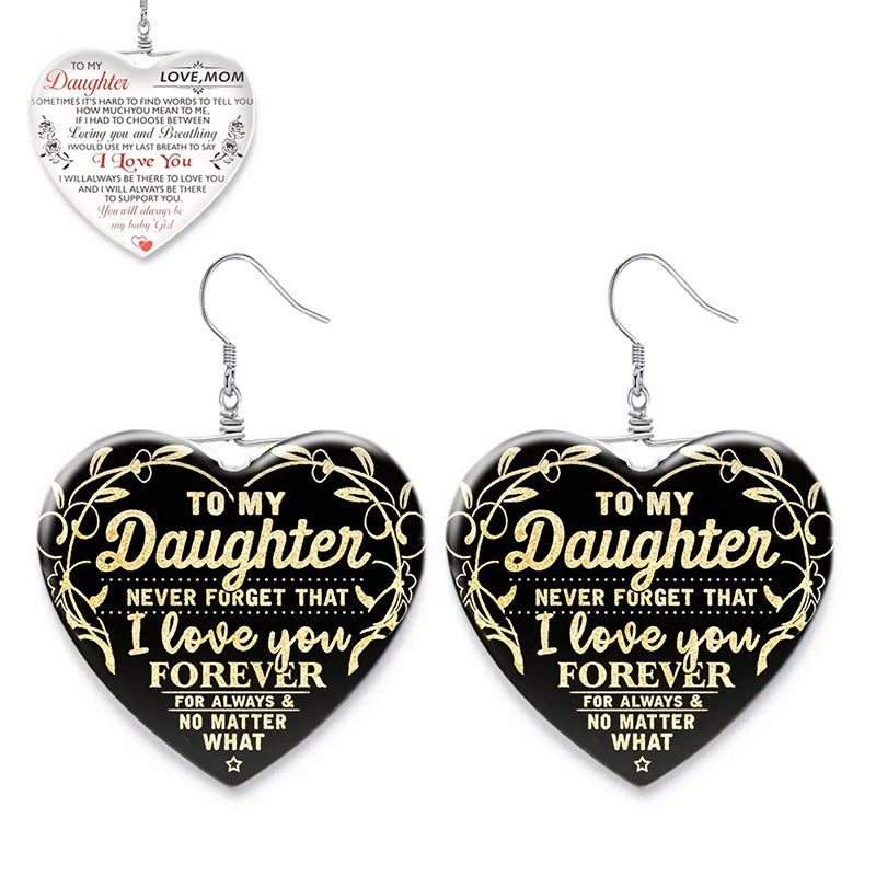 Heart Shaped Crystal Earrings for Girls - Christmas Holiday