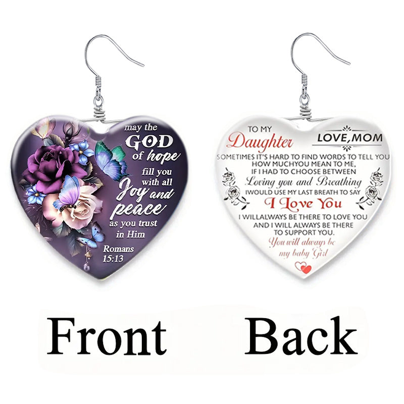 Girl's Heart Crystal Earring For Christmas Holiday