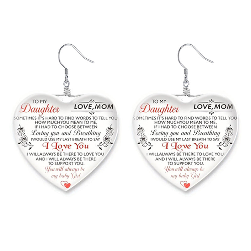 Girl's Heart Crystal Earring For Christmas Holiday
