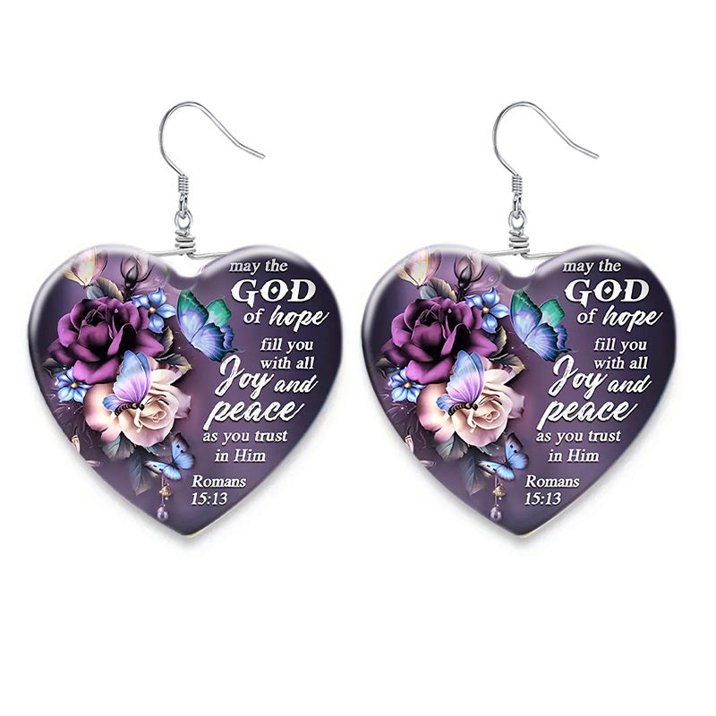 Girl's Heart Crystal Earring For Christmas Holiday