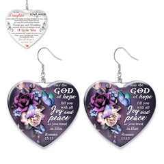 Girl's Heart Crystal Earring For Christmas Holiday