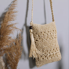 Hollow Pattern Square Woven Bag Straw Shoulder Bag