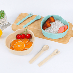 Heart Shaped Wheat Straw Lunch Box BPA Free Leakproof Food Container