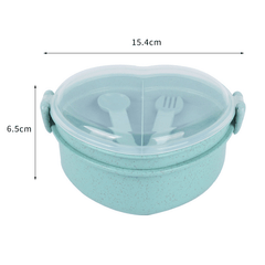 Heart Shaped Wheat Straw Lunch Box BPA Free Leakproof Food Container