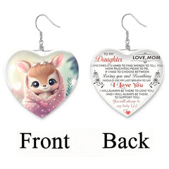 Dolphin Pattern Heart Earrings for Girls