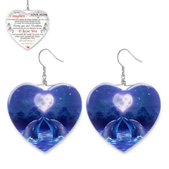 Dolphin Pattern Heart Earrings for Girls